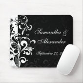 Zeitgenössischer Schwarzweiss-Strudel Mousepad (Mit Mouse)