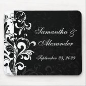 Zeitgenössischer Schwarzweiss-Strudel Mousepad (Vorne)