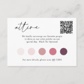Zeitgenössischer Script QR Code Wedding ATTIRE Begleitkarte (Vorderseite)