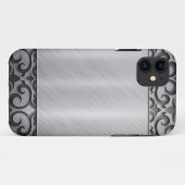 Zeitgenössischer silberner metallischer Case-Mate iPhone hülle (Rückseite (Horizontal))