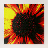 zeitgenössischer Sonnenblumenkernkopf und Blätter Puzzle (Horizontal)