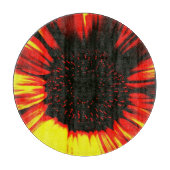 zeitgenössischer Sonnenblumenkernkopf und Blätter Schneidebrett (Vorderseite)