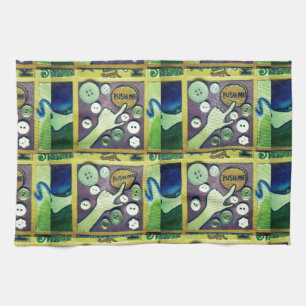 Zeitgenössischer Spaß-Mosaik-Kunst-Druck – Ein Spi Küchentuch