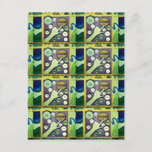 Zeitgenössischer Spaß-Mosaik-Kunst-Druck – Ein Spi Postkarte