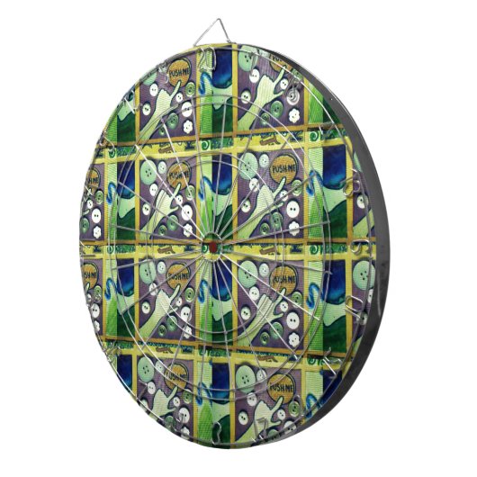 Zeitgenössischer Spaß Mosaikkunst Print - Eine spi Dartscheibe (Vorderseite rechts)