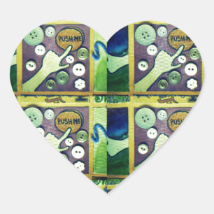 Zeitgenössischer Spaß Mosaikkunst Print - Eine spi Herz-Aufkleber