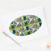 Zeitgenössischer Spaß Mosaikkunst Print - Eine spi Ovaler Aufkleber (Umschlag)