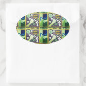 Zeitgenössischer Spaß Mosaikkunst Print - Eine spi Ovaler Aufkleber (Tasche)