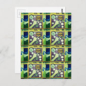 Zeitgenössischer Spaß Mosaikkunst Print - Eine spi Postkarte (Vorne/Hinten)