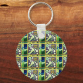 Zeitgenössischer Spaß Mosaikkunst Print - Eine spi Schlüsselanhänger (Vorderseite)