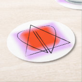 Zeitgenössischer Star von David/Herz Runder Pappuntersetzer (Angewinkelt)