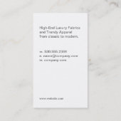 Zeitgenössischer Stil (grau) Visitenkarte (Rückseite)