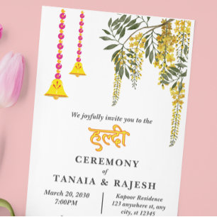 Zeitgenössischer Stil  Indische Hochzeits-Haldi-Ze Einladung