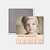 Zeitgenössischer Strip Birthday Foto Magnet (Vorderseite/Rückseite)