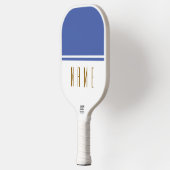 Zeitgenössischer stylischer Blauer Farbblock-Text Pickleball Schläger (Links)