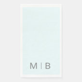 Zeitgenössischer Text für Monogramm Ice Blue Grau Serviette (Vorderseite)