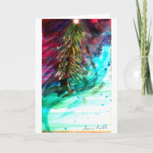 Zeitgenössischer Weihnachtsbaum im Freien Karte (Vorderseite)