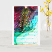 Zeitgenössischer Weihnachtsbaum im Freien Karte (Gelbe Blume)