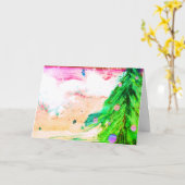 Zeitgenössischer Weihnachtsbaum Karte (Gelbe Blume)