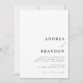 Zeitgenössischer weißer QR-Code in einer Hochzeit Einladung (Vorderseite)