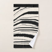 Zeitgenössischer Zebra-Druck mit schwarzer Grenze Badhandtuch Set (Handtuch)