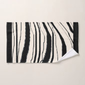 Zeitgenössischer Zebra-Druck mit schwarzer Grenze Badhandtuch Set (Handtuch)