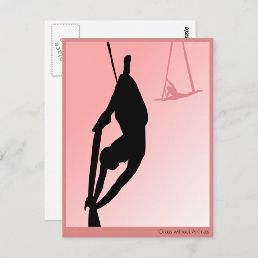 Zeitgenössischer Zirkus, zwei Mädchen Silhouette Postkarte (Vorne/Hinten)