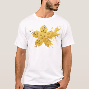 Zeitgenössisches ABSTRACTES BLUMEN Statement Desig T-Shirt