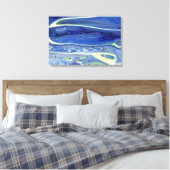 zeitgenössisches, abstrakt-blaues Design Leinwanddruck (Insitu (Schlafzimmer))