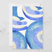 Zeitgenössisches Abstraktes Blue Paint Swirl Foto Save The Date (Rückseite)