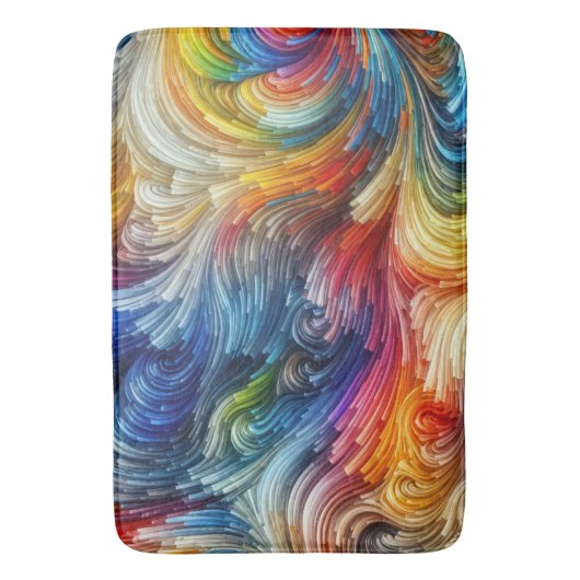 Zeitgenössisches Abstraktes Funkspektrum Badematte (Vorderseite Vertikal)