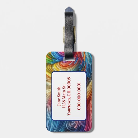 Zeitgenössisches Abstraktes Funkspektrum Gepäckanhänger (Rückseite vertikal)