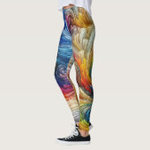Zeitgenössisches Abstraktes Funkspektrum Leggings (Links)