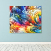 Zeitgenössisches Abstraktes Funkspektrum Leinwanddruck (Insitu (Holzboden))