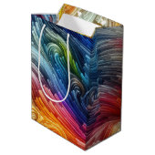 Zeitgenössisches Abstraktes Funkspektrum Mittlere Geschenktüte (Rückseite Schrägansicht)