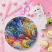 Zeitgenössisches Abstraktes Funkspektrum Pappteller (Party)