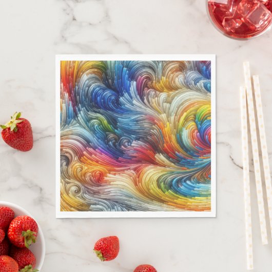 Zeitgenössisches Abstraktes Funkspektrum Serviette (Beispiel)