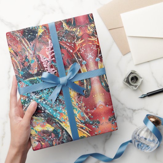 Zeitgenössisches abstraktes Kunst-Geschenkpapier Geschenkpapier (Schenken)