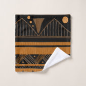 Zeitgenössisches afrozentrisches Design Badhandtuch Set (Waschlappen)