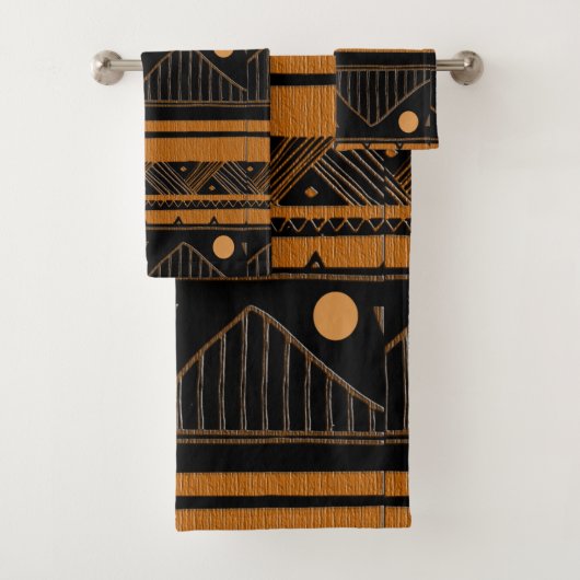 Zeitgenössisches afrozentrisches Design Badhandtuch Set (Insitu)