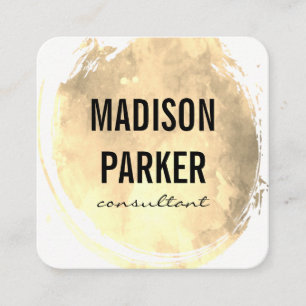 Zeitgenössisches Aquarell-Gold Quadratische Visitenkarte
