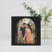 Zeitgenössisches Arch-Foto Save the Date schwarz (Stehend Vorderseite)