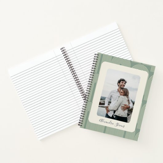 Zeitgenössisches Arch Line Art Sage Personalisiert Notizblock (Innenseite)