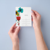 Zeitgenössisches Art Noveau Floral Wedding Menu Flyer (Gruppe)