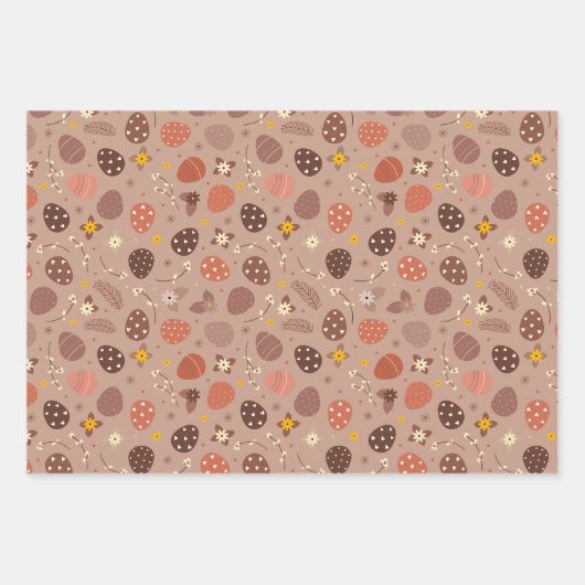 Zeitgenössisches Ästhetisches Brown Easter Wrappin Geschenkpapier Set (Vorderseite 3)