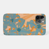 Zeitgenössisches Blattdesign in Pfirsich Case-Mate iPhone Hülle (Rückseite (Horizontal))