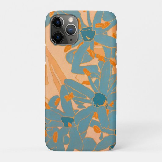 Zeitgenössisches Blattdesign in Pfirsich Case-Mate iPhone Hülle (Rückseite)