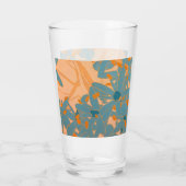 Zeitgenössisches Blattdesign in Pfirsich  Glas (Rückseite)