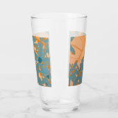 Zeitgenössisches Blattdesign in Pfirsich  Glas (Links)