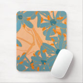 Zeitgenössisches Blattdesign in Pfirsich Mousepad (Mit Mouse)
